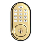 Yale Zigbee Push Button Deadbolt Assure Lock, Lifetime Brass